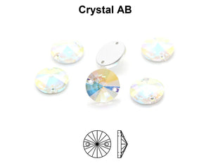 Preciosa 438 61 302 Rivoli 2 Holes 14mm Crystal AB (2 pcs)